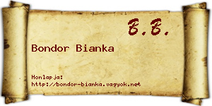 Bondor Bianka névjegykártya