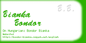 bianka bondor business card